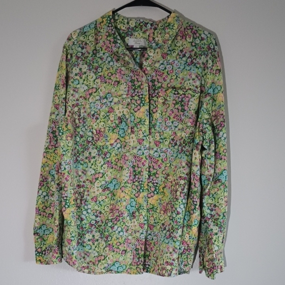Charter Club Luxury Floral Button Up Women's Size XXL Linen/Cotton Lightweight - Picture 1 of 10